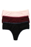 Hanky Panky Movecalm™ Assorted 3-pack High Rise Thongs In Multi