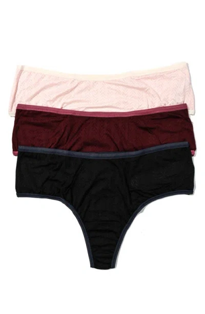 Hanky Panky Movecalm™ Assorted 3-pack High Rise Thongs In Multi