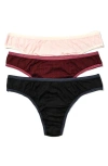 Hanky Panky Movecalm™ Assorted 3-pack Natural Rise Thongs In Multi