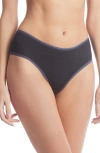Hanky Panky Movecalm High Waist Thong In Black/granite