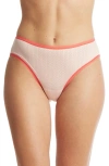 Hanky Panky Movecalm Natural Rise Thong In Summerplum/morning Glory