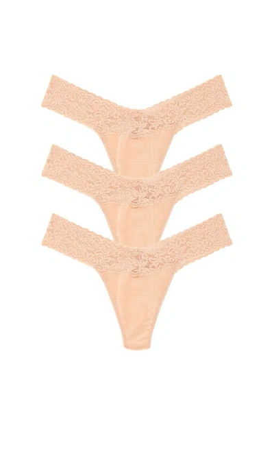 Hanky Panky Multipacks Supima Cotton Low Thong 3 Packs In Pink
