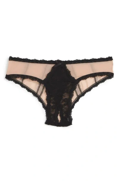 HANKY PANKY HANKY PANKY NUDE ILLUSION OPEN GUSSET PANTIES