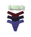 Hanky Panky Cotton Original Rise Thong Holiday 3 Pack Cracker In Multi