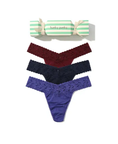 HANKY PANKY ORIGINAL RISE 3 PACK THONG UNDERWEAR