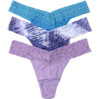 Hanky Panky Original Rise Assorted Thongs In Purple