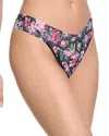 Hanky Panky Original-rise Printed Lace Thong In Dark Peoni