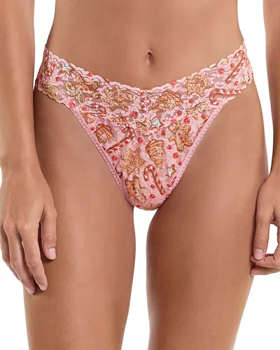 Hanky Panky Original-rise Printed Lace Thong In Multicolor