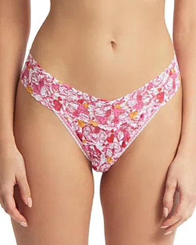 Hanky Panky Original-rise Printed Lace Thong In Xoxo (floral Print)
