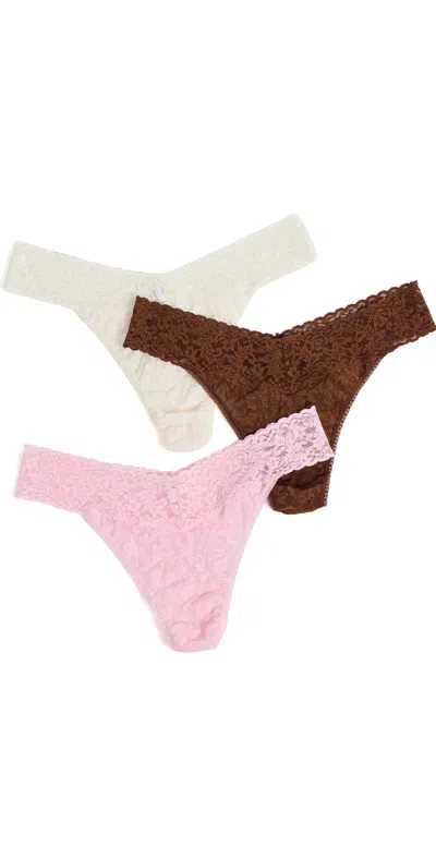 Hanky Panky Original Rise Thong 3 Pack Icb3 In Multi
