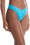 Hanky Panky Signature Lace Original Rise Thong In Kingfisher Blue