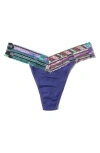Hanky Panky Original Rise Thong In Purple Mountain/bars