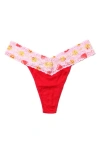 Hanky Panky Original Rise Thong In Red/ Love Note