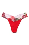 Hanky Panky Original Rise Thong In Red/rose Red