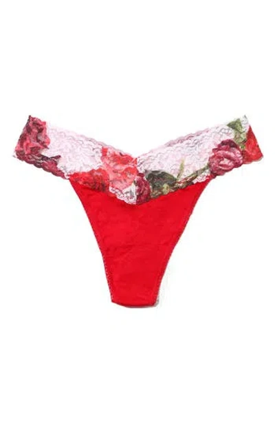 Hanky Panky Original Rise Thong In Red/rose Red