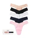 Hanky Panky Original Rise Thongs, Set Of 5 In Multi