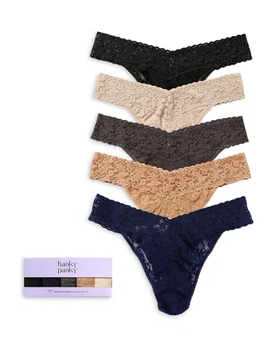 Hanky Panky Original-rise Thongs, Set Of 5