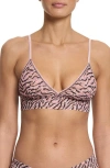 Hanky Panky Printed Signature Lace Padded Triangle Bralette In Offbeat Neutral