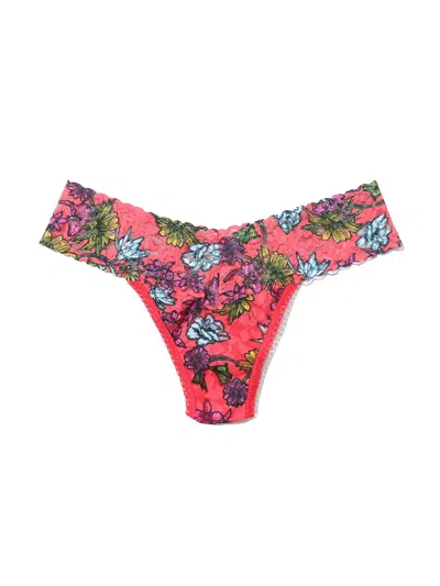 Hanky Panky Petite Size Printed Signature Lace Thong In Multicolor