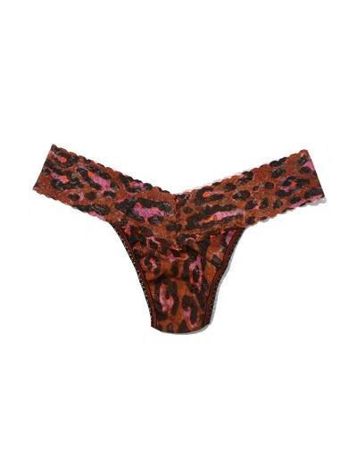 Hanky Panky Petite Size Printed Signature Lace Thong In Multicolor