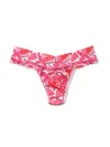 Hanky Panky Petite Size Printed Signature Lace Thong In Multicolor