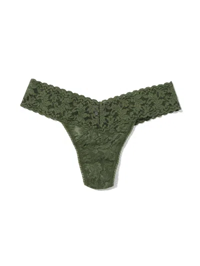 Hanky Panky Petite Size Signature Lace® Low Rise Thong In Green
