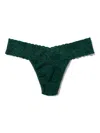 Hanky Panky Petite Size Signature Lace® Low Rise Thong In Green