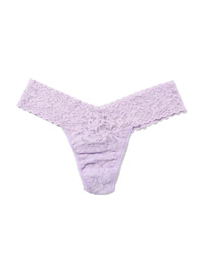 Hanky Panky Petite Size Signature Lace® Low Rise Thong In Purple