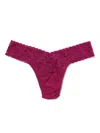Hanky Panky Petite Size Signature Lace® Low Rise Thong In Purple