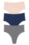 Hanky Panky Play Assorted 3-pack High Waist Thongs In Multi