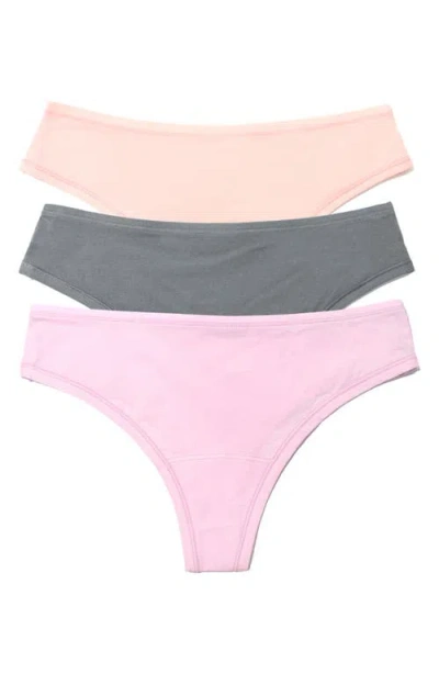 Hanky Panky Play Assorted 3-pack Thongs In Meadow,sweet,coal