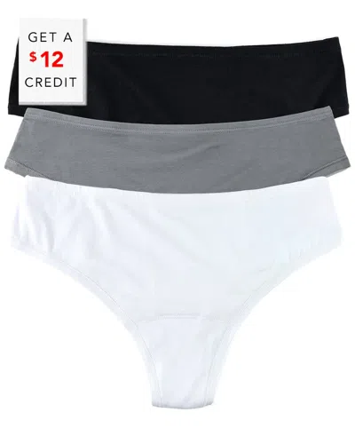 Hanky Panky Play Natural Thng 3pk With $12 Credit In White