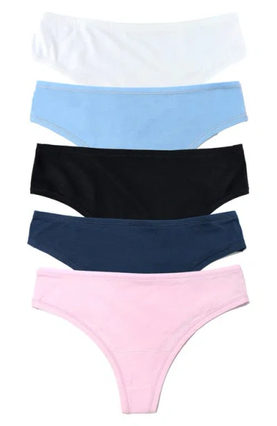 Hanky Panky Playstretch™ Assorted 5-pack Natural Rise Thongs In Multi