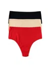 Hanky Panky Set Of 3 Play Natural Thong In Multi