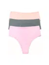 Hanky Panky Play Assorted 3-pack High Waist Thongs In Animal Print