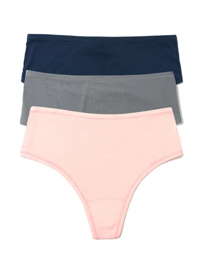 Hanky Panky Playstretch™ High Rise Thong 3 Pack In Blue