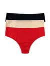 Hanky Panky Set Of 3 Play Natural Thong In Multi
