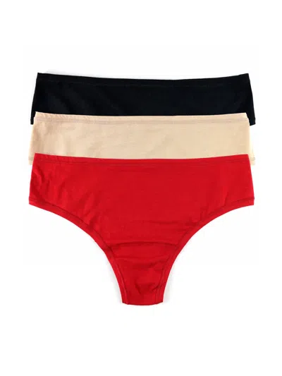 HANKY PANKY PLAYSTRETCH™ NATURAL RISE THONG 3 PACK