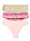 Hanky Panky Playstretch Natural Thong 3 Pack In Chai,sweet,paint