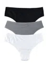 Hanky Panky Play Assorted 3-pack Thongs In Grey