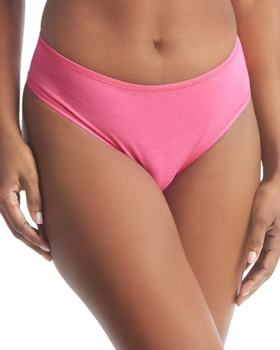 Hanky Panky Playstretch Natural Rise Thong In Miami (pink)