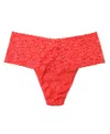 Hanky Panky Plus Size Retro Lace Thong In Hibiscus Bloom Pink