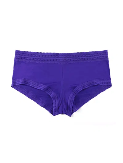 Hanky Panky Dream Lace Trim Modal Boyshorts In Electric Purple