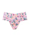 Hanky Panky Plus Size Printed Retro Lace Thong In Multicolor
