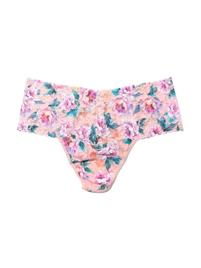 Hanky Panky Plus Size Printed Retro Lace Thong In Multicolor