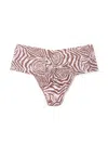 Hanky Panky Plus Size Printed Retro Lace Thong In Multicolor