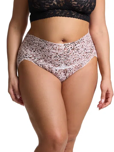 Hanky Panky Plus Size Printed Retro Lace V-kini In Multi