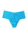 Hanky Panky Plus Size Retro Lace Thong In Blue