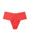 Hanky Panky Plus Size Retro Lace Thong In Pink