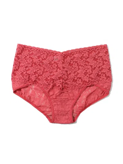 Hanky Panky Plus Size Retro Lace V-kini In Red